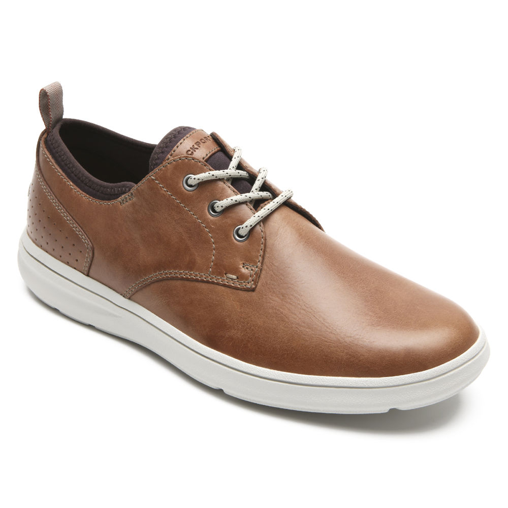 Rockport Singapore Mens Oxfords - Zaden Plain Toe Brown - LA1325748